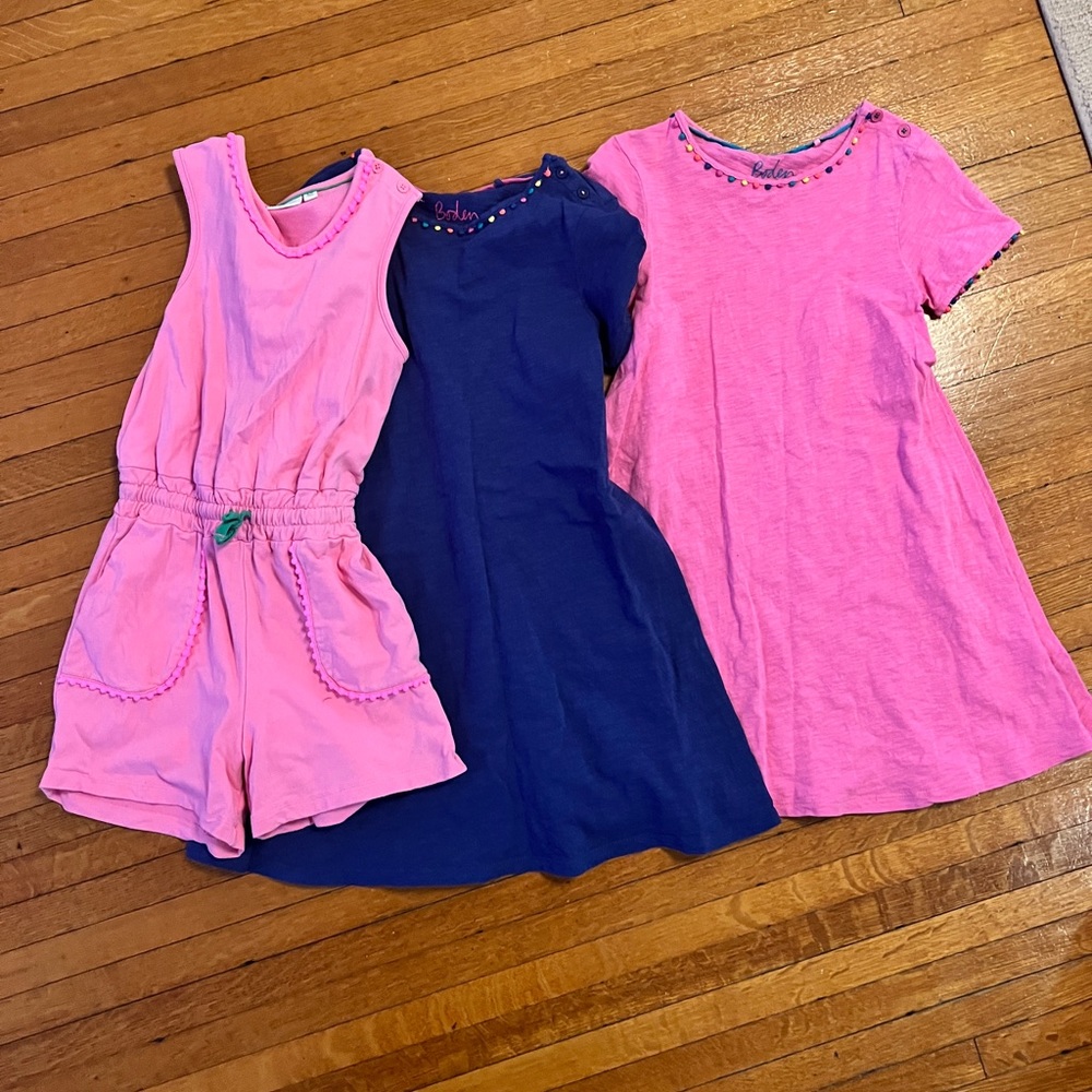 Bundle of 3 Boden short sleeve dresses and 1 sleeveless romper